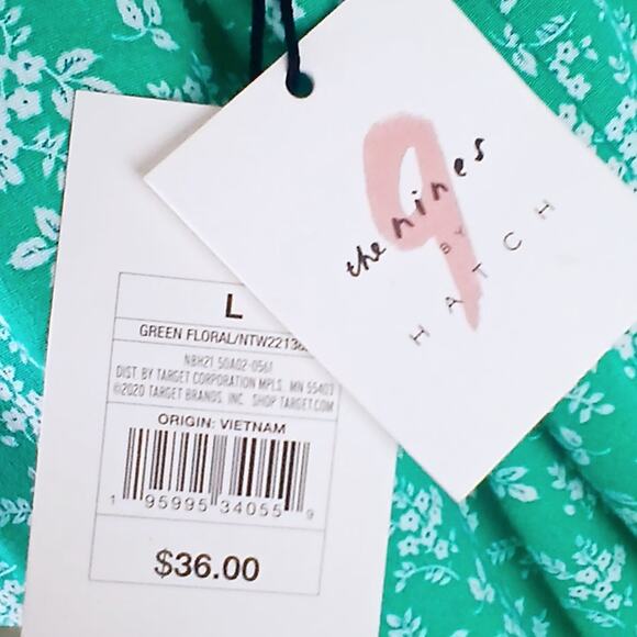 The Nines By Hatch SZ L Maternity Floral Flounce Jumpsuit Green Floral NWT - Picture 9 of 9